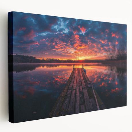 Charlotte skyline in muted blue tones on stretched canvas, suitable for kitchen wall art.