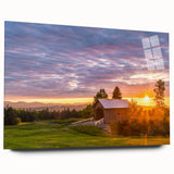 Large abstract acrylic print featuring Vermont scenery in muted earthy tones, ideal for bedroom or dining room decor.