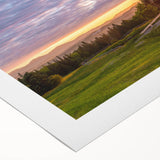 Art deco poster featuring a serene Vermont landscape on rolled canvas, ideal for dining room wall art.