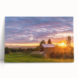 Black and white stretched canvas of Vermont scenery, suitable as kitchen wall art or bedroom decor.