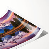 Extra large rolled print of Grand Tetons scenery with line art flowers in muted earth tones.