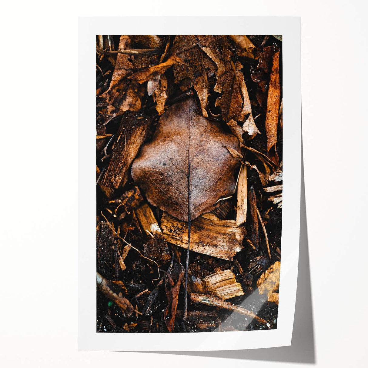 Extra large rolled print featuring a fall-themed floral design in warm red and orange tones, ideal for dining room wall art.