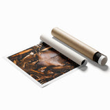 Extra large rolled print featuring a floral art design in autumnal colors.