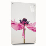 Large abstract wall art on acrylic featuring spring-themed colors in soft greens and whites.