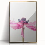 Mid-century modernist spring-themed art in vibrant greens and golds on framed acrylic, ideal for nursery wall decor.