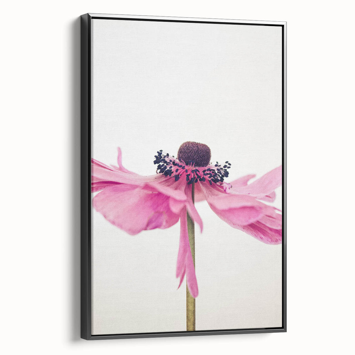 Black and white vintage poster art of a spring landscape on framed canvas, suitable for bedroom decor.
