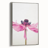 Framed canvas of a vintage landscape art painting depicting spring, with colorful flora against a black background.