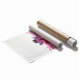 Extra large rolled print of spring-themed floral art in pastel shades, ideal for classy bathroom wall art.