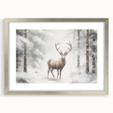 Textured abstract art print in cool blue and white tones, framed with a silver mat, ideal for bedroom ambiance.