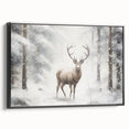 Black and white wall art featuring a winter landscape on framed canvas, ideal for bedroom decor.