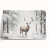 Winter-themed black and white stretched canvas depicting a snowy landscape, ideal for kitchen wall art or bedroom ambiance.