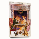 1913 Holiday Vogue Cover Art - Vintage Festive Couple Wall Print