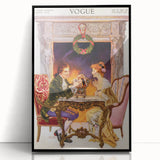 1913 Holiday Vogue Cover Art - Vintage Festive Couple Wall Print