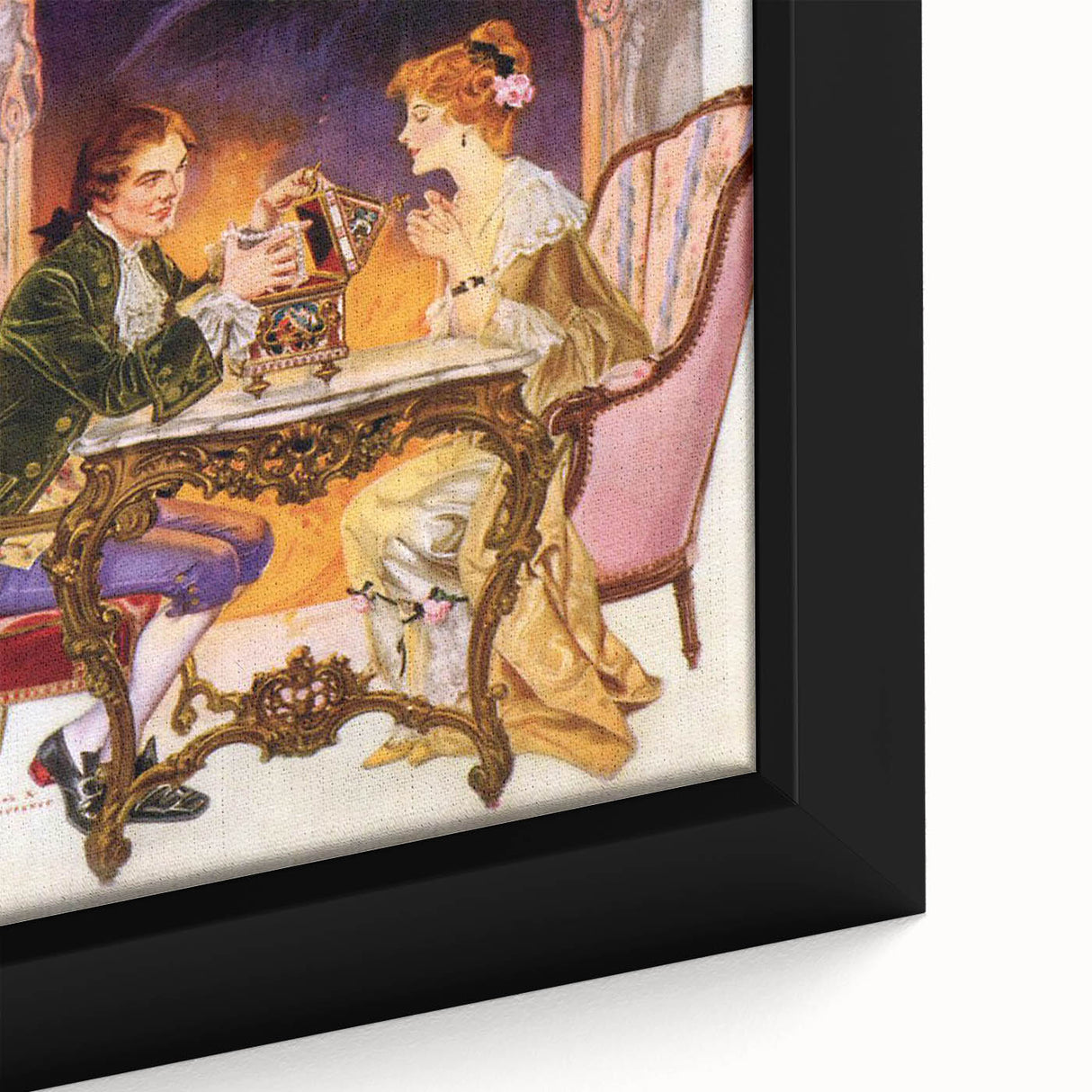 1913 Holiday Vogue Cover Art - Vintage Festive Couple Wall Print