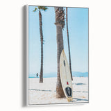 Extra large vintage poster art on framed canvas, featuring colorful abstract design on a black background.