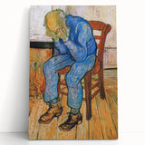 Large black and white stretched canvas depicting Van Gogh's style, ideal for kitchen wall art.