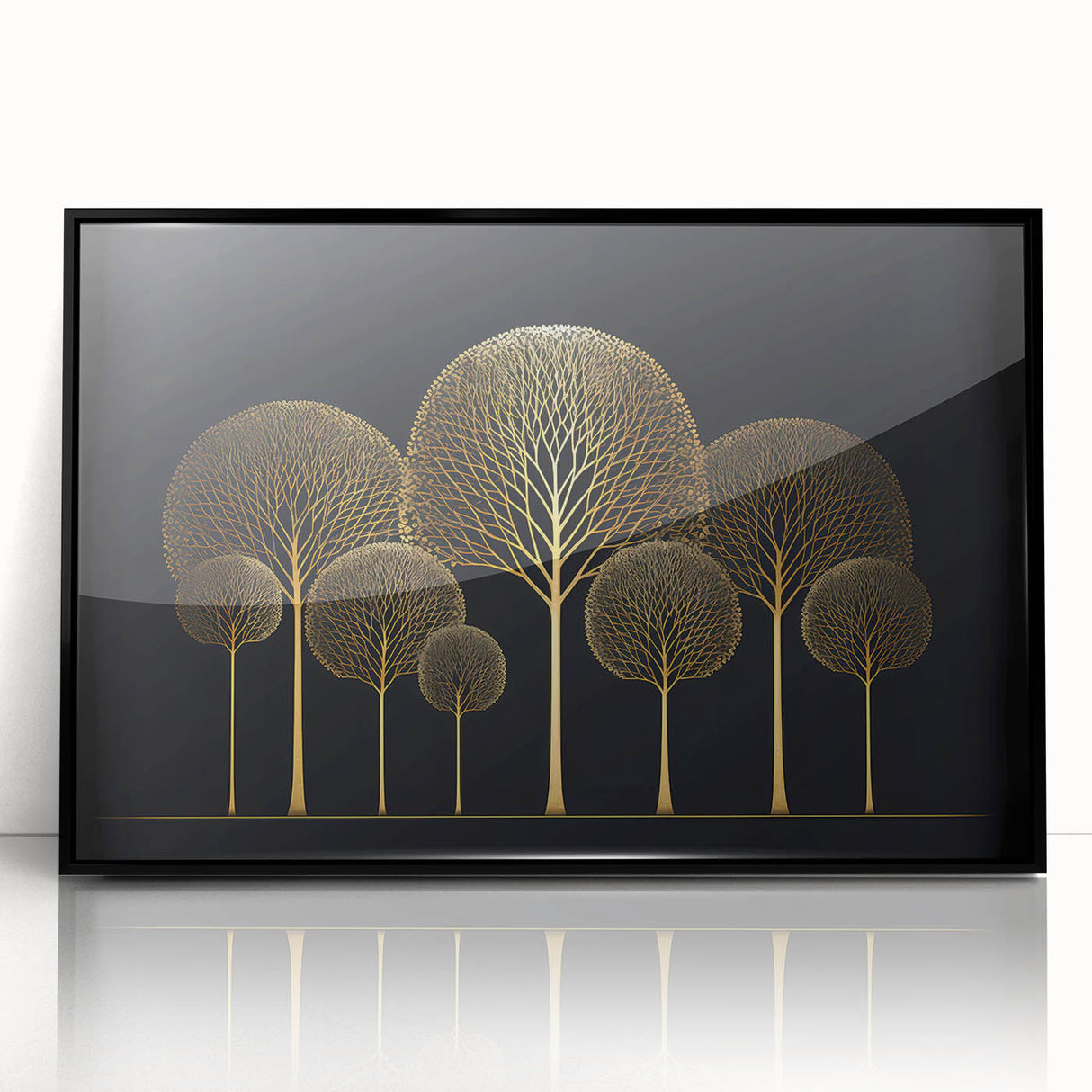 Luxury Gold Tree Wall Art - Modern Abstract Canvas for Living Room