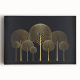 Luxury Gold Tree Wall Art - Modern Abstract Canvas for Living Room
