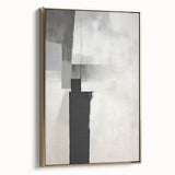 Abstract minimalist wall art framed canvas showcasing elegant gold accents and a sleek side profile, perfect for modern home decor and artistic enhancement.