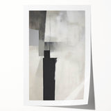 Abstract minimalist wall art print showcasing soft pastel colors and geometric shapes, elegantly rolled and ready for display or framing, perfect for modern decor.