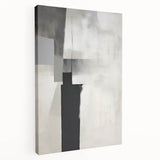 Abstract minimalist wall art featuring soft pastel colors on stretched canvas, showcasing a side view of the artwork, ideal for modern home decor.
