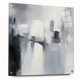 Minimalist Abstract Wall Art – Black, White & Gray Canvas Print