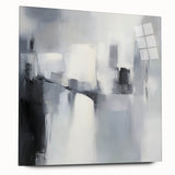 Minimalist Abstract Wall Art – Black, White & Gray Canvas Print