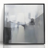 Minimalist Abstract Wall Art – Black, White & Gray Canvas Print