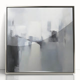 Minimalist Abstract Wall Art – Black, White & Gray Canvas Print