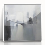 Minimalist Abstract Wall Art – Black, White & Gray Canvas Print