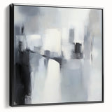 Minimalist Abstract Wall Art – Black, White & Gray Canvas Print