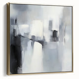Minimalist Abstract Wall Art – Black, White & Gray Canvas Print