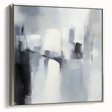 Minimalist Abstract Wall Art – Black, White & Gray Canvas Print