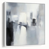 Minimalist Abstract Wall Art – Black, White & Gray Canvas Print
