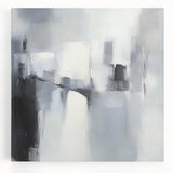 Minimalist Abstract Wall Art – Black, White & Gray Canvas Print