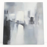 Minimalist Abstract Wall Art – Black, White & Gray Canvas Print