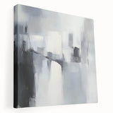 Minimalist Abstract Wall Art – Black, White & Gray Canvas Print