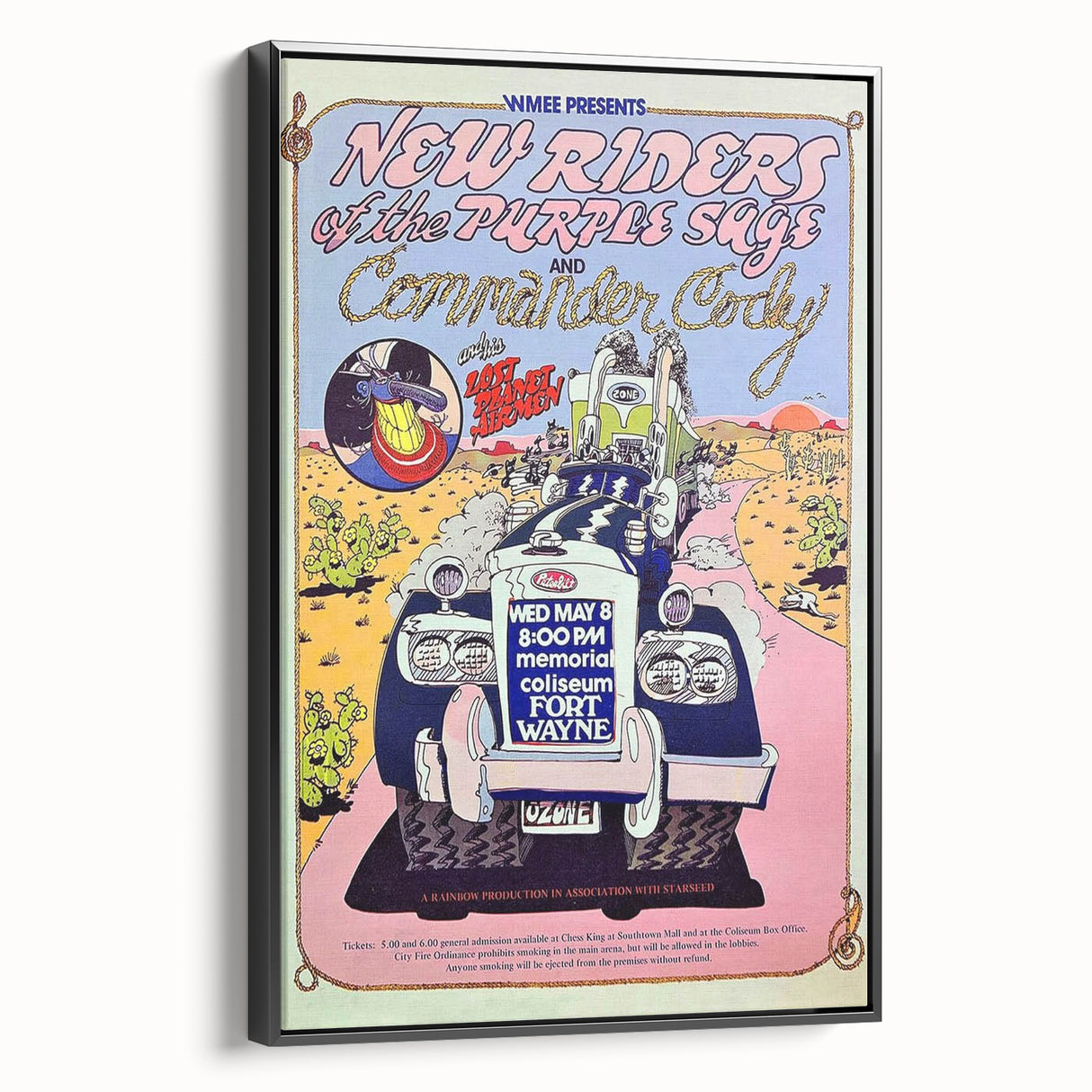 New Riders of the Purple Sage Concert Poster – Vintage 1970s Art