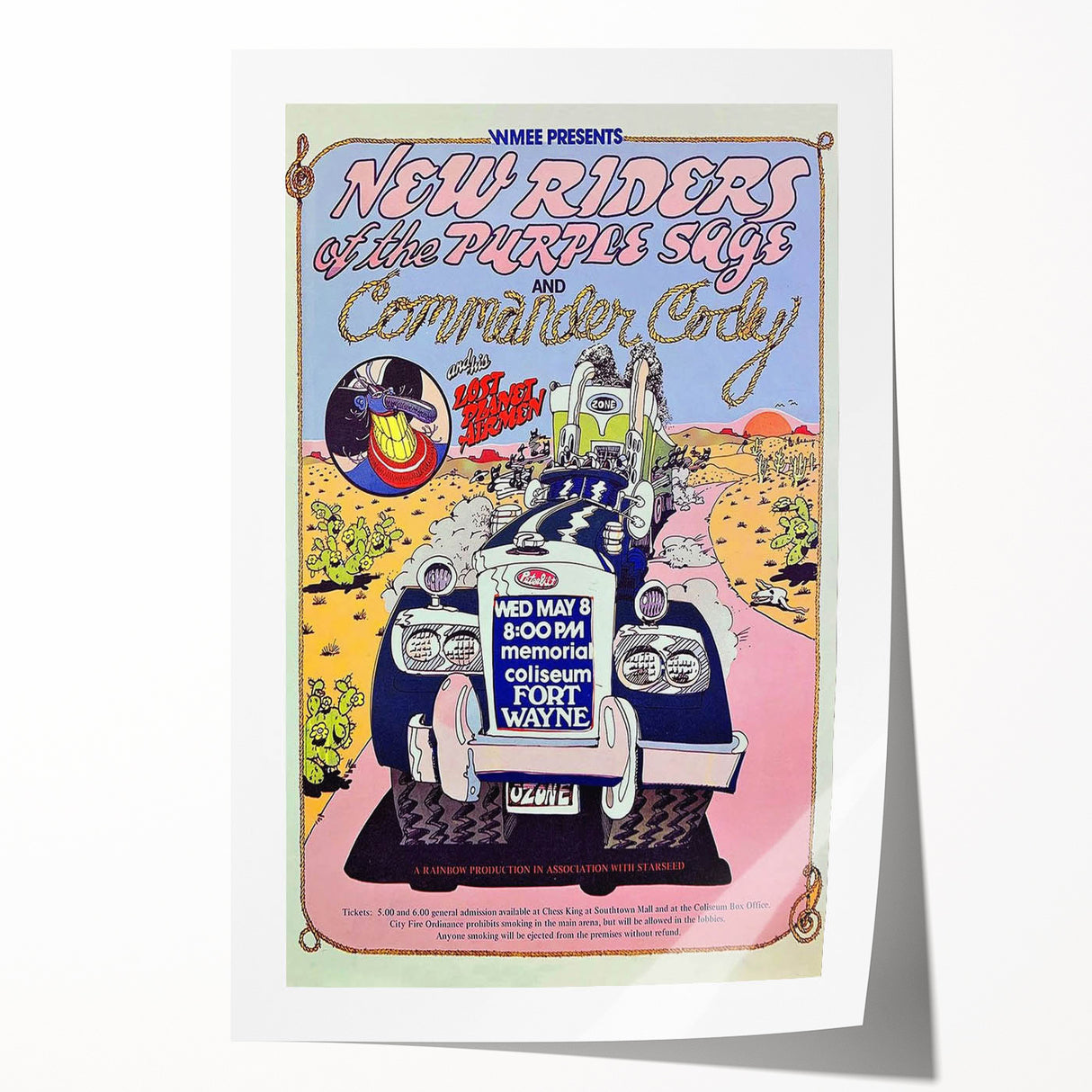 New Riders of the Purple Sage Concert Poster – Vintage 1970s Art
