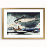 Dynamic Fishing Art Print - A Good Pool, Saguenay River by Winslow Homer
