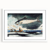 Dynamic Fishing Art Print - A Good Pool, Saguenay River by Winslow Homer