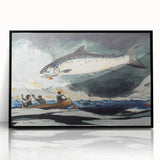 Dynamic Fishing Art Print - A Good Pool, Saguenay River by Winslow Homer