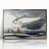 Dynamic Fishing Art Print - A Good Pool, Saguenay River by Winslow Homer
