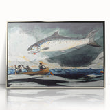 Dynamic Fishing Art Print - A Good Pool, Saguenay River by Winslow Homer
