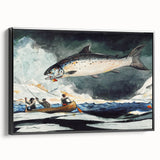 Dynamic Fishing Art Print - A Good Pool, Saguenay River by Winslow Homer