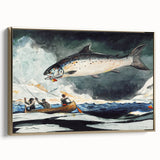 Dynamic Fishing Art Print - A Good Pool, Saguenay River by Winslow Homer