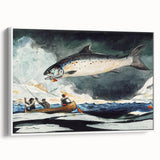 Dynamic Fishing Art Print - A Good Pool, Saguenay River by Winslow Homer