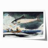 Dynamic Fishing Art Print - A Good Pool, Saguenay River by Winslow Homer