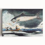 Dynamic Fishing Art Print - A Good Pool, Saguenay River by Winslow Homer