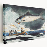 Dynamic Fishing Art Print - A Good Pool, Saguenay River by Winslow Homer